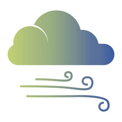 Weather icon on flat gradient style