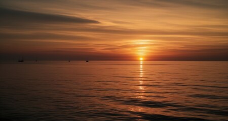 Obraz premium Sunset serenity on the horizon