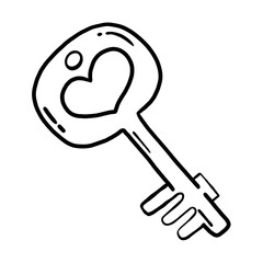 Key doodle cute