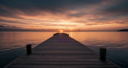  Peaceful sunset on the pier