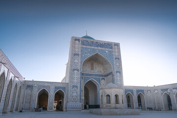 Fototapeta na wymiar Architectural ensemble of 12th century, minaret and mosque. Bukhara, Uzbekistan