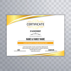 Premium luxury certificate template. gold background	