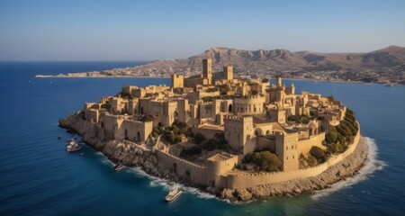 Fototapeta na wymiar Enchanting Mediterranean fortress, a testament to history