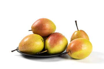 fresh ripe pear fruit isolated on white background