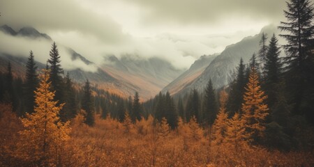  Majestic mountain landscape with vibrant fall foliage