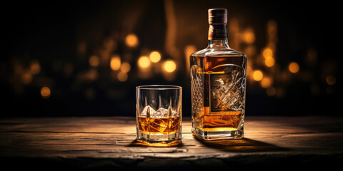 Professional photograph of a high end whiskey - obrazy, fototapety, plakaty