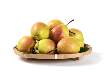 fresh ripe pear fruit isolated on white background