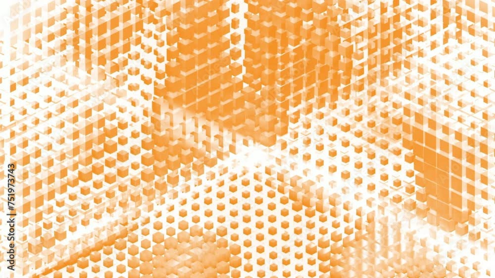 Poster abstract 3d cubic textile pattern waving randomly. motion. geometric background with cubes or small 