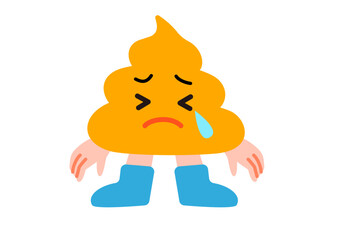 イラスト素材: 泣くうんこくん（ウンコのキャラクター）