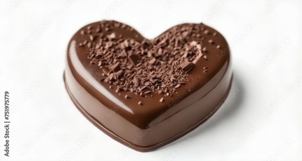 Wall mural  Chocolate heart, a symbol of love and sweetness