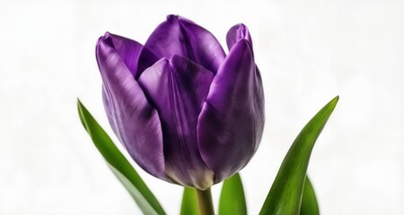 Naklejka premium Elegance in bloom - A single purple tulip