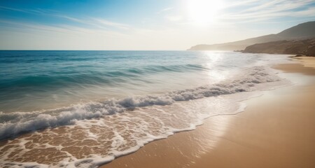 Fototapeta na wymiar Tranquil beach sunrise, perfect for serene moments