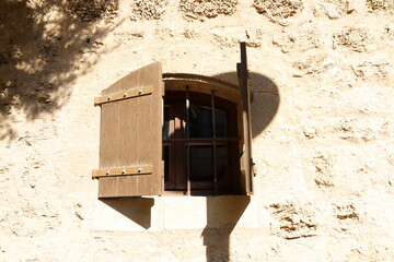 A small window as an architectural detail in the construction of residential buildings in Tel Ayiv.