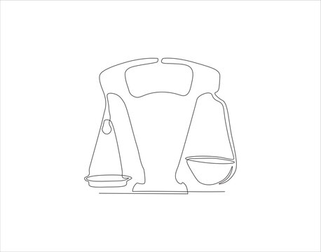 black line art scales of justice