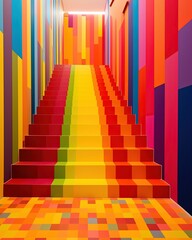 Beautiful and colorful building steps illustration made with Generative AI 