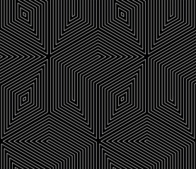 Abstract geometric pattern. A seamless vector background. White and black ornament. Graphic modern pattern. Simple lattice graphic design