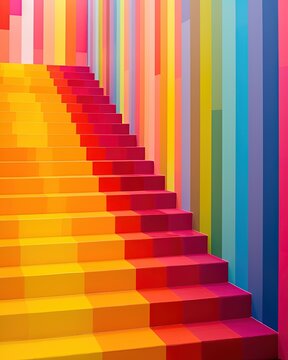 Beautiful and colorful building steps illustration made with Generative AI 