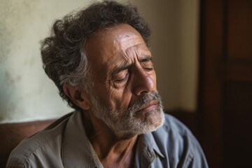 
Image of an elderly man, around 65 years old, of Latin American ethnicity, experiencing acute toothache, waiting for an appointment with the dentist.