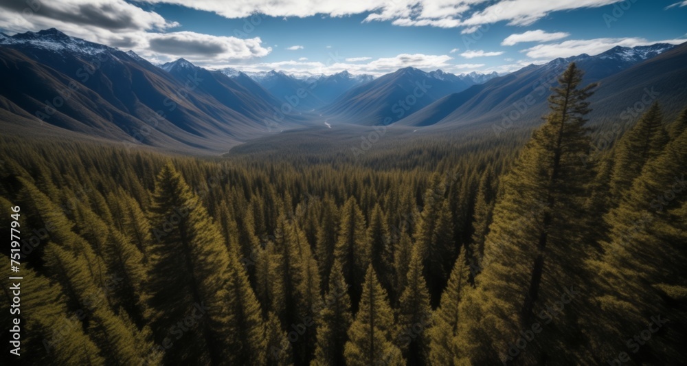 Poster  Enchanting forest vista under a clear sky