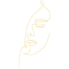 Abstract Face Line Art