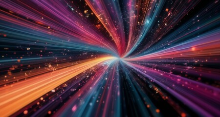 Fototapeta na wymiar Vibrant cosmic tunnel, perfect for futuristic themes