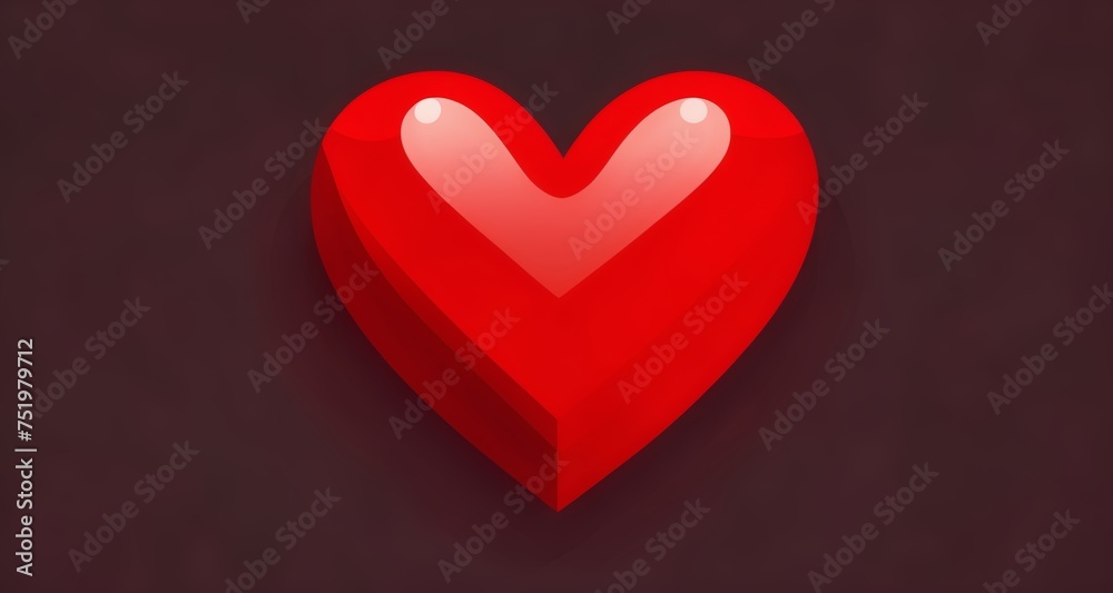 Wall mural  A vibrant red heart symbolizing love and passion