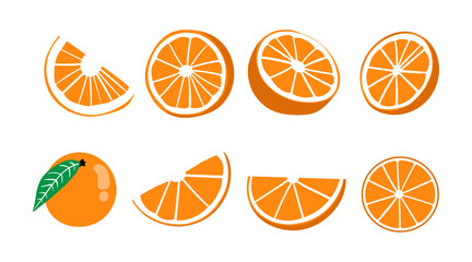 vector illustration of a collection of orange fruits