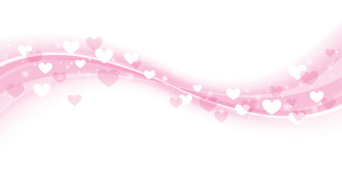 風に乗って飛んでいくハートの背景