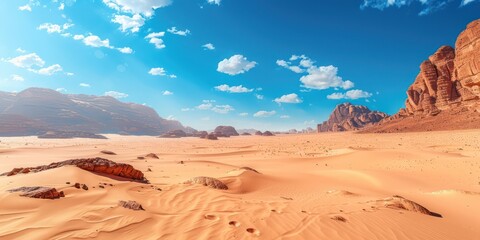 Naklejka premium desert view at the daytime with a blue sky