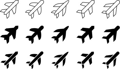 airplane set icon. simple vector flat style style. design for applications and web.