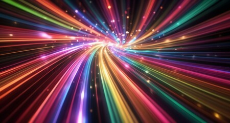 Fototapeta na wymiar Vibrant tunnel of lights, perfect for energetic backgrounds