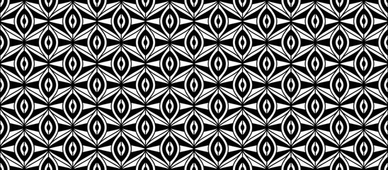 Fototapeta premium Retro art deco seamless pattern. Repeated black and white geometric motif. Vintage decorative texture for wallpaper, textile, fabric, print swatch. Vector geo elegant ornament backdrop