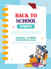 Vector illustration Back to school flyer, school sale, invitations banner post template