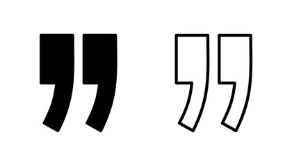 Quote icon set. Quotation mark symbol.