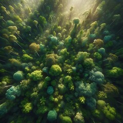 Fototapeta premium photo of forest views from above