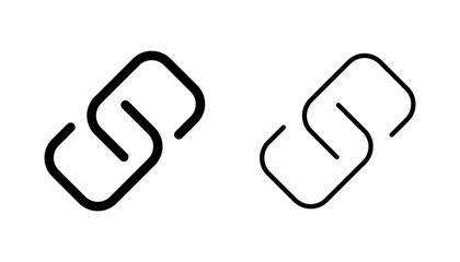 Link icon set. Hyperlink chain symbol.