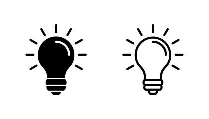 Lamp icon set. Light bulb icon vector. idea symbol.