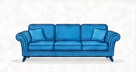  Comfortable blue couch for cozy living room