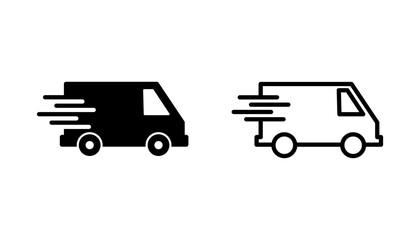 Fast shipping delivery truck icon set. Delivery truck icon. fast delivery icon