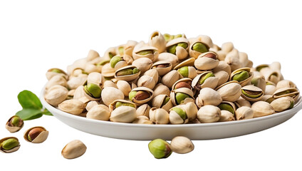 pistachio nuts in a bowl isolated on transparent background
