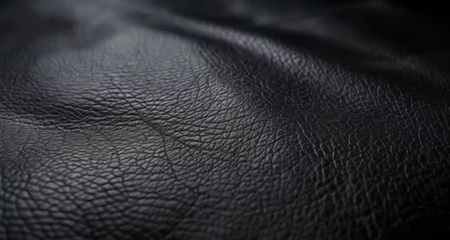 Deurstickers  Elegant texture of black leather © vivekFx