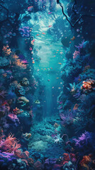 Fototapeta na wymiar Phone wallpaper underwater