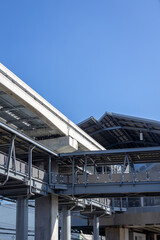 Obraz premium Skytrain metro station in Bangkok on sky background