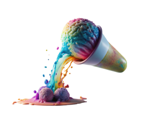 multi colored ice cream
