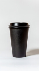 black coffee take away cup on white background