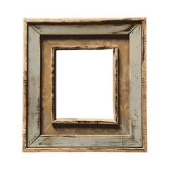 Empty wooden Photo Frame Mock up. Frame isolated on white background. Isolated Photo frame