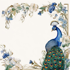 Wedding Invitation luxurious peacock