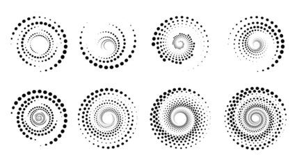 Foto op Plexiglas Set of Spiral Design Element. Halftone Vector Illustration.  © creativeid900