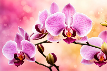 Wallpaper with orchid flowers.