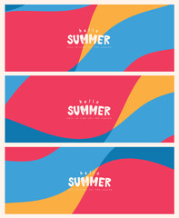 summer banner abstract colorful background and calligraphy summer